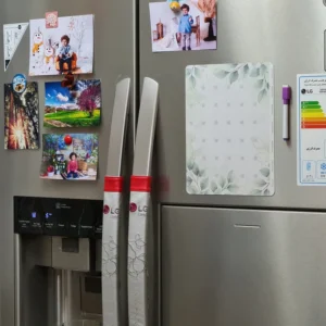 تخته وایت برد سمات مدل پلنر رو یخچالی کد 02 سایز 20×30 سانتی متر به همراه ماژیک