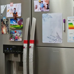 تخته وایت برد سمات مدل پلنر رو یخچالی کد 05 سایز 20×30 سانتی متر به همراه ماژیک