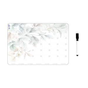 تخته وایت برد سمات مدل پلنر رو یخچالی کد 08 سایز 20×30 سانتی متر به همراه ماژیک